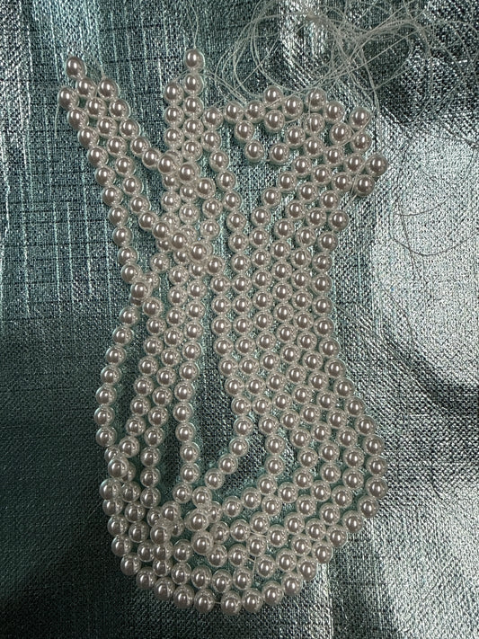 GLASS PEARL 8MM ROUND WHITE 1 STRAND