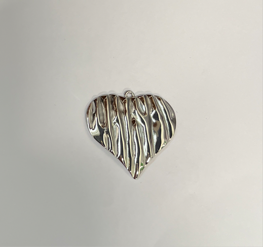 CHARM HEART STAINLESS STEEL  39X38MM 1 PC