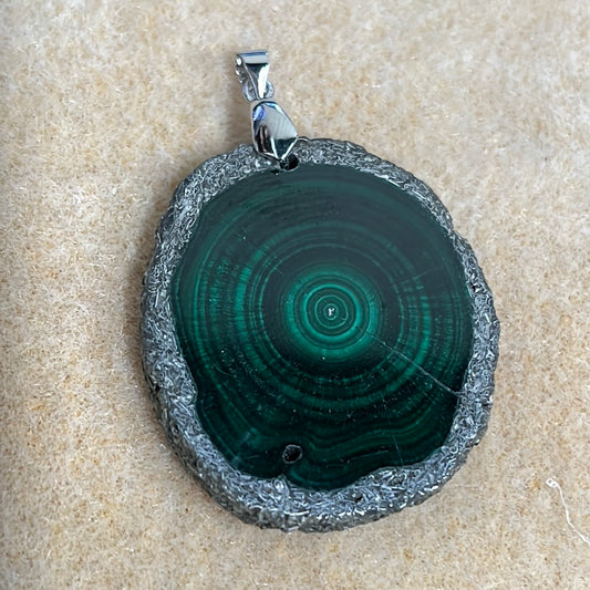 PENDANT MALACHITE PLATINUM 32-42 MM 1 PC