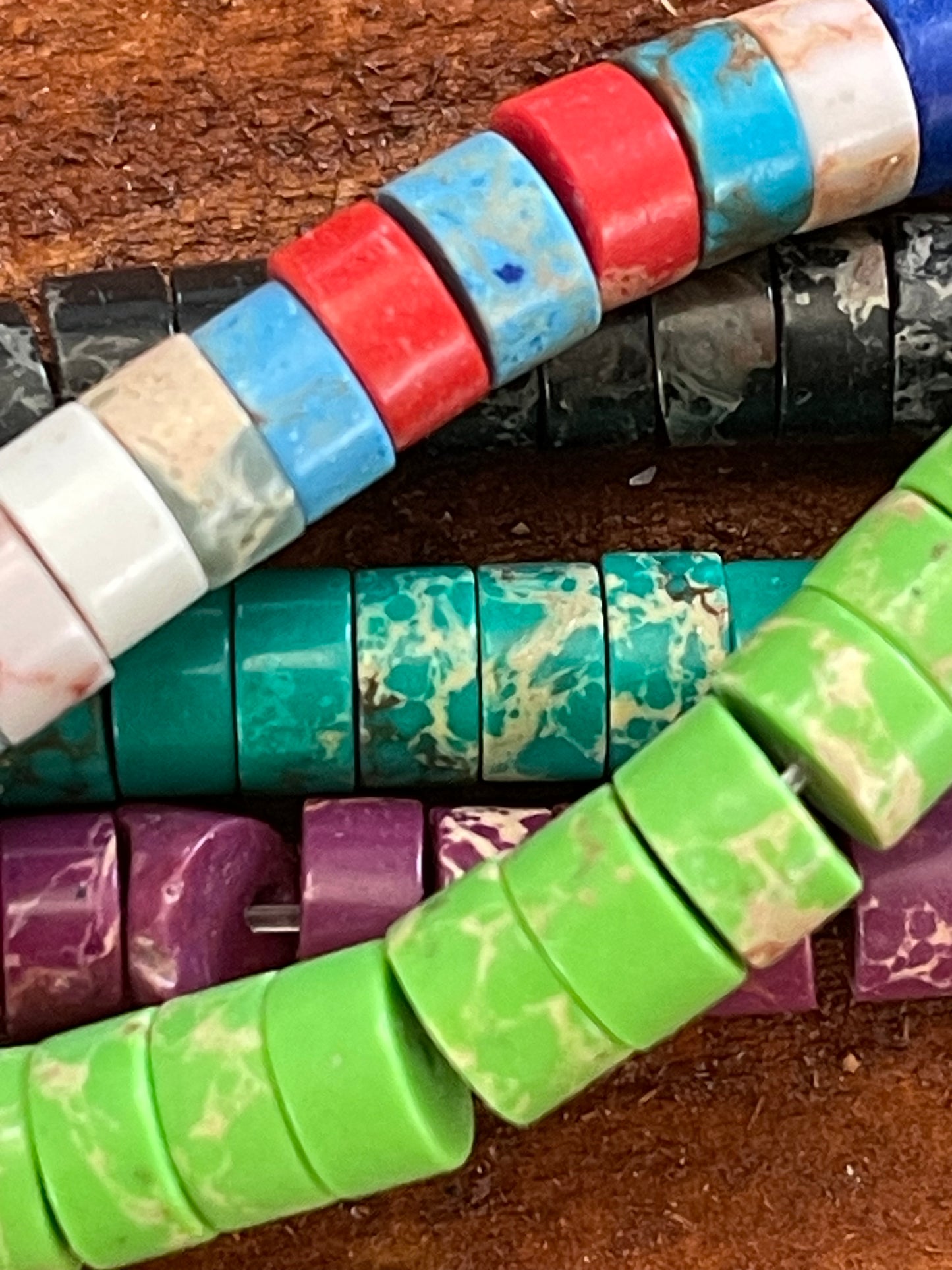 IMPERIAL JASPER HEISHI MIX 6MM 107PCS PER 1 STRAND