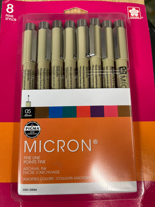 PIGMA MICRON PEN SET 8 COLORS