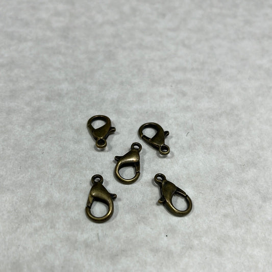 LOBSTER CLASP 14MM ANTIQUE BRONZE  10 PC