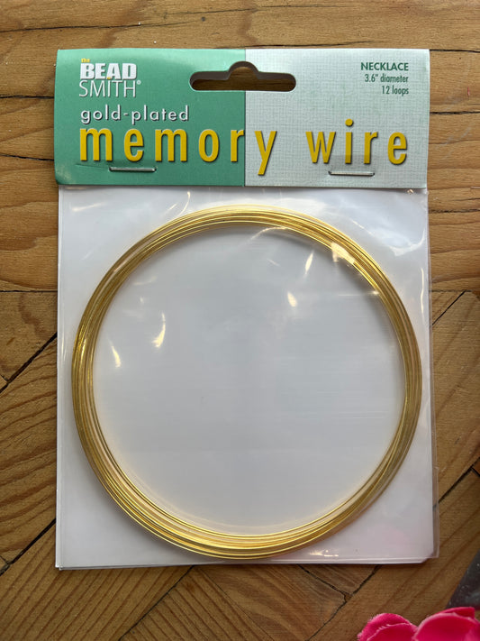 MEMORY WIRE NECKLACE GP 3.6" 12  LOOPS  24GA