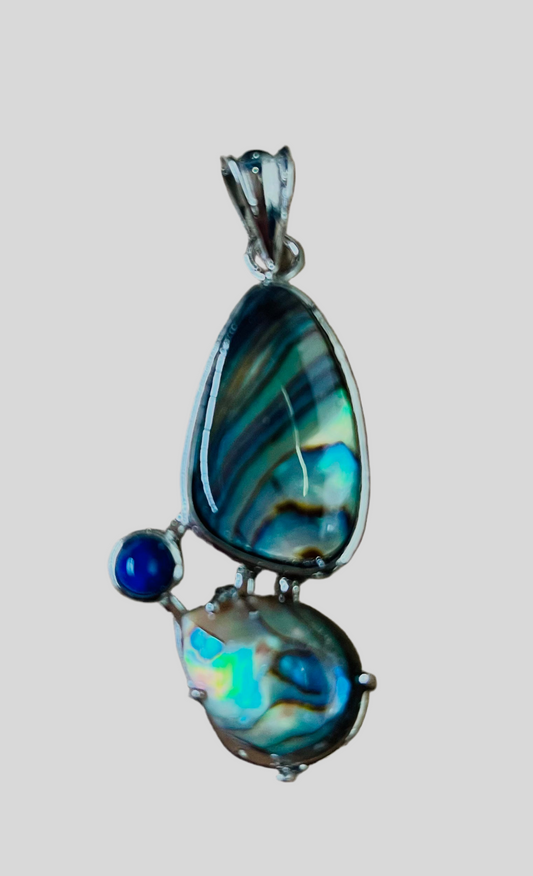 PENDANT PAUA SHELL PLATINUM