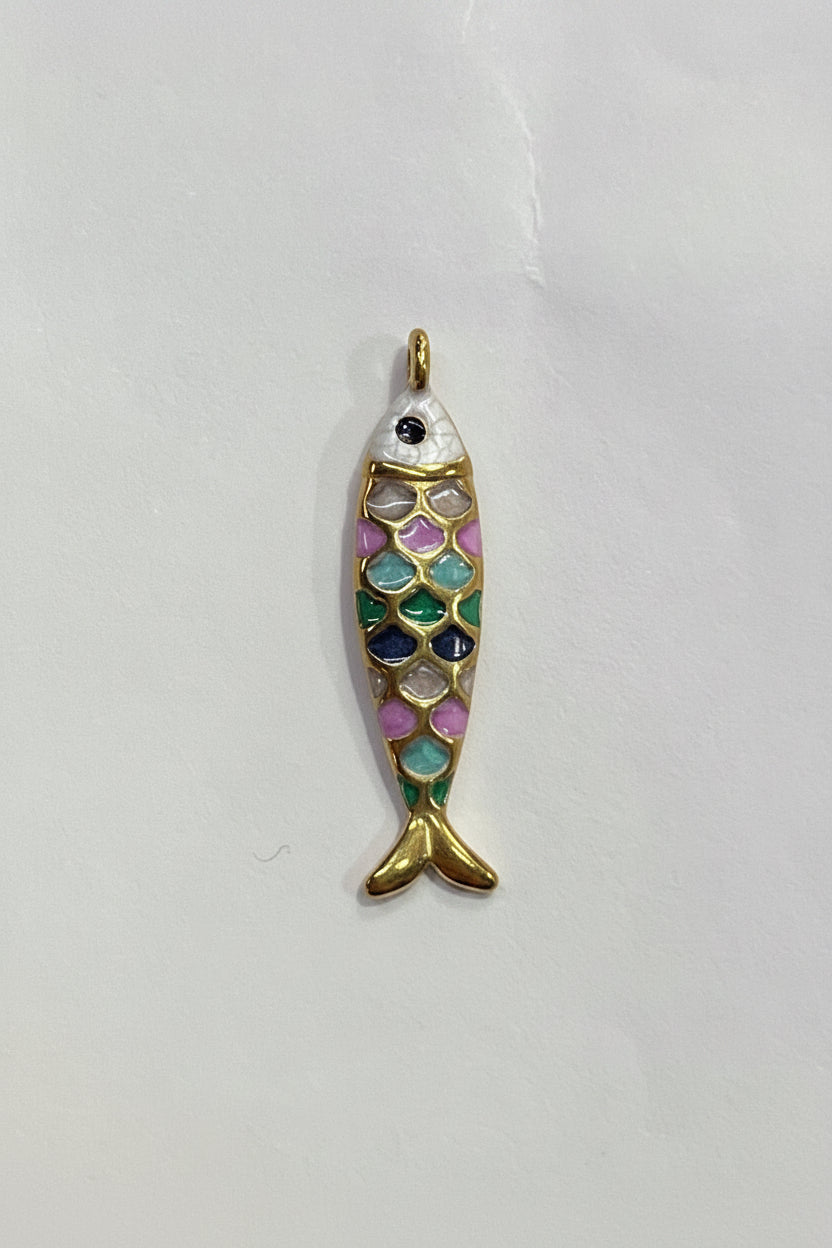 FISH PENDANT 25MM STAINLESS STEEL GOLD PLATED 1 PC