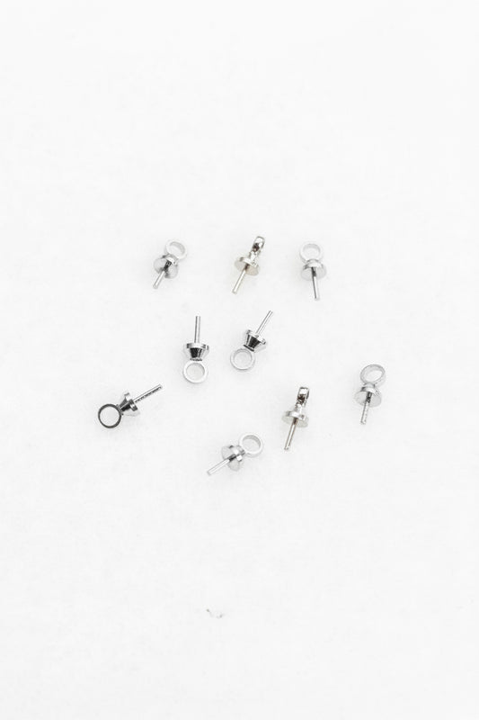 PEG  BAIL FOR HALF DRILLED BEADS 6X3MM  10 PCS