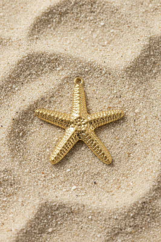 STARFISH PENDANT GOLD MATTE 63 MM 1 PC