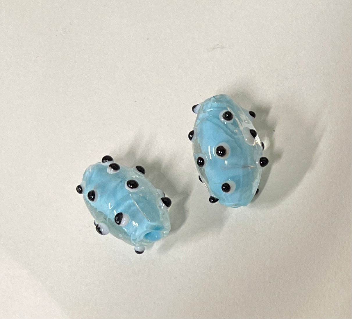 LAMPWORK CYLINDER BLACK DOTS