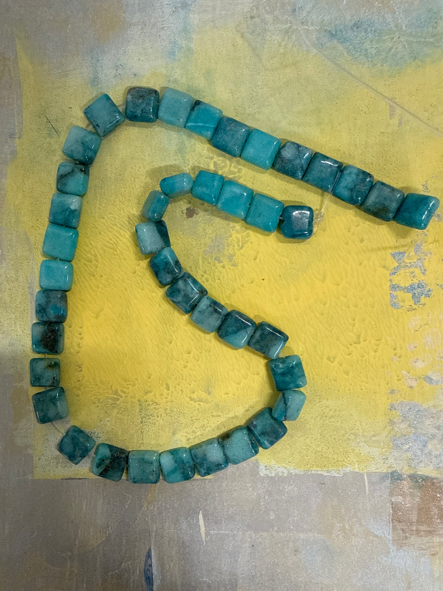 DOLOMITE DYED TURQUOISE FLAT SQUARE