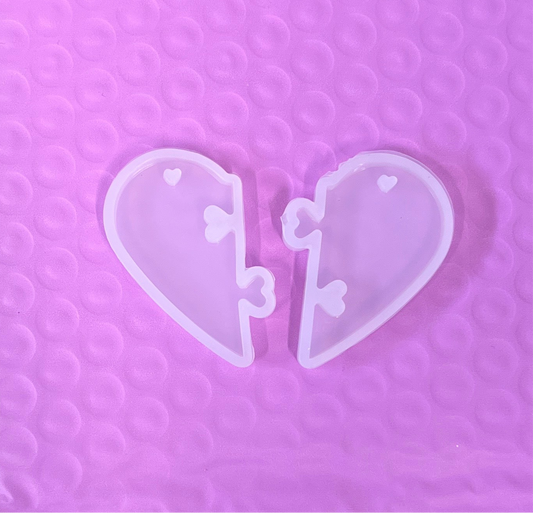 MOLDE RESINA CORAZÓN DIVIDIDO