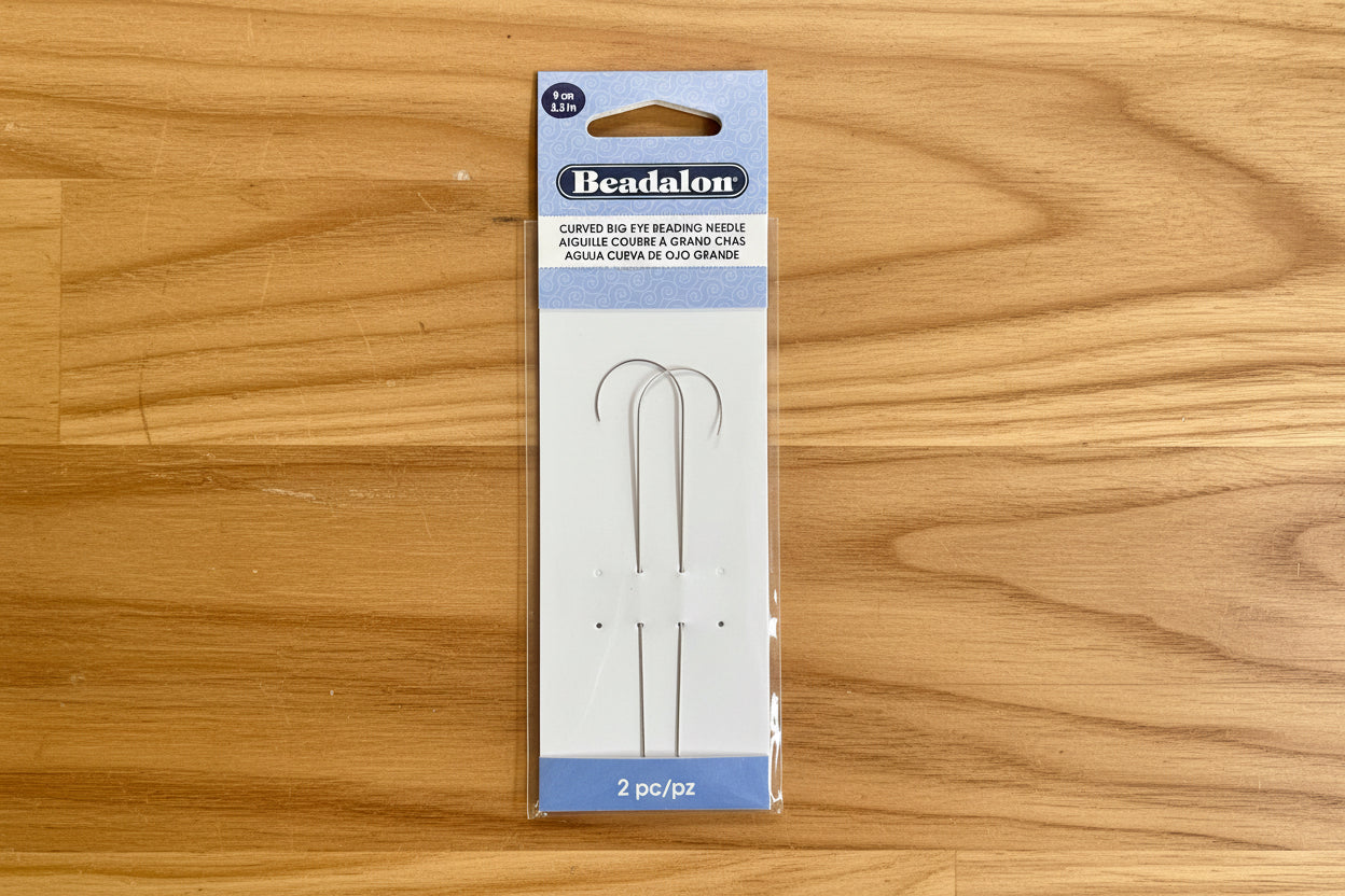 CURVED BIG EYE BEADING NEEDLE 2 PC KIT