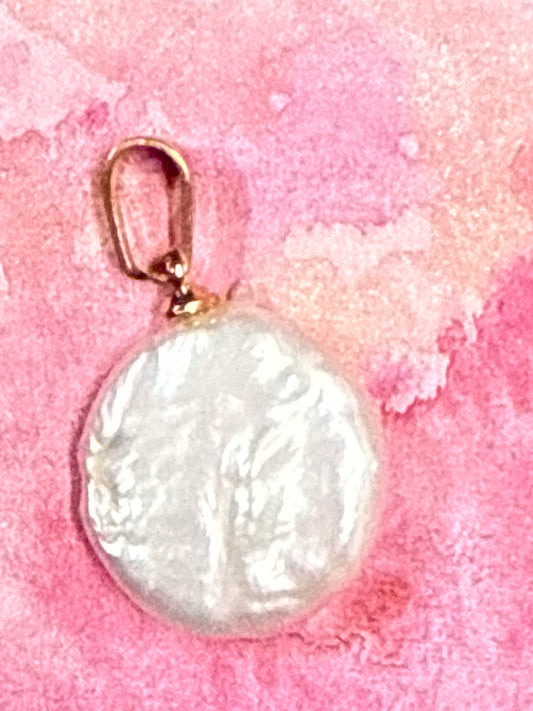 KESHI PEARLPENDANT STAINLESS STEEL GOLD PLATED 1 PC