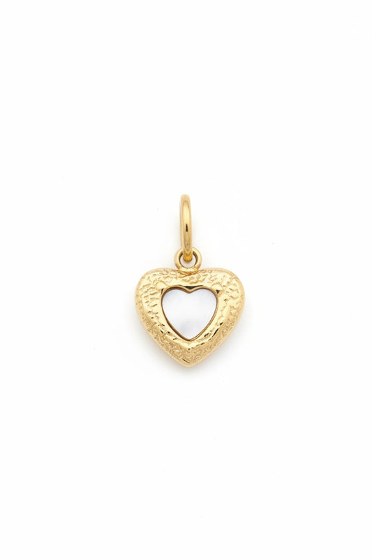 HEART CHARM 12X11MM STAINLESS STEEL GOLD PLATE 1 PC