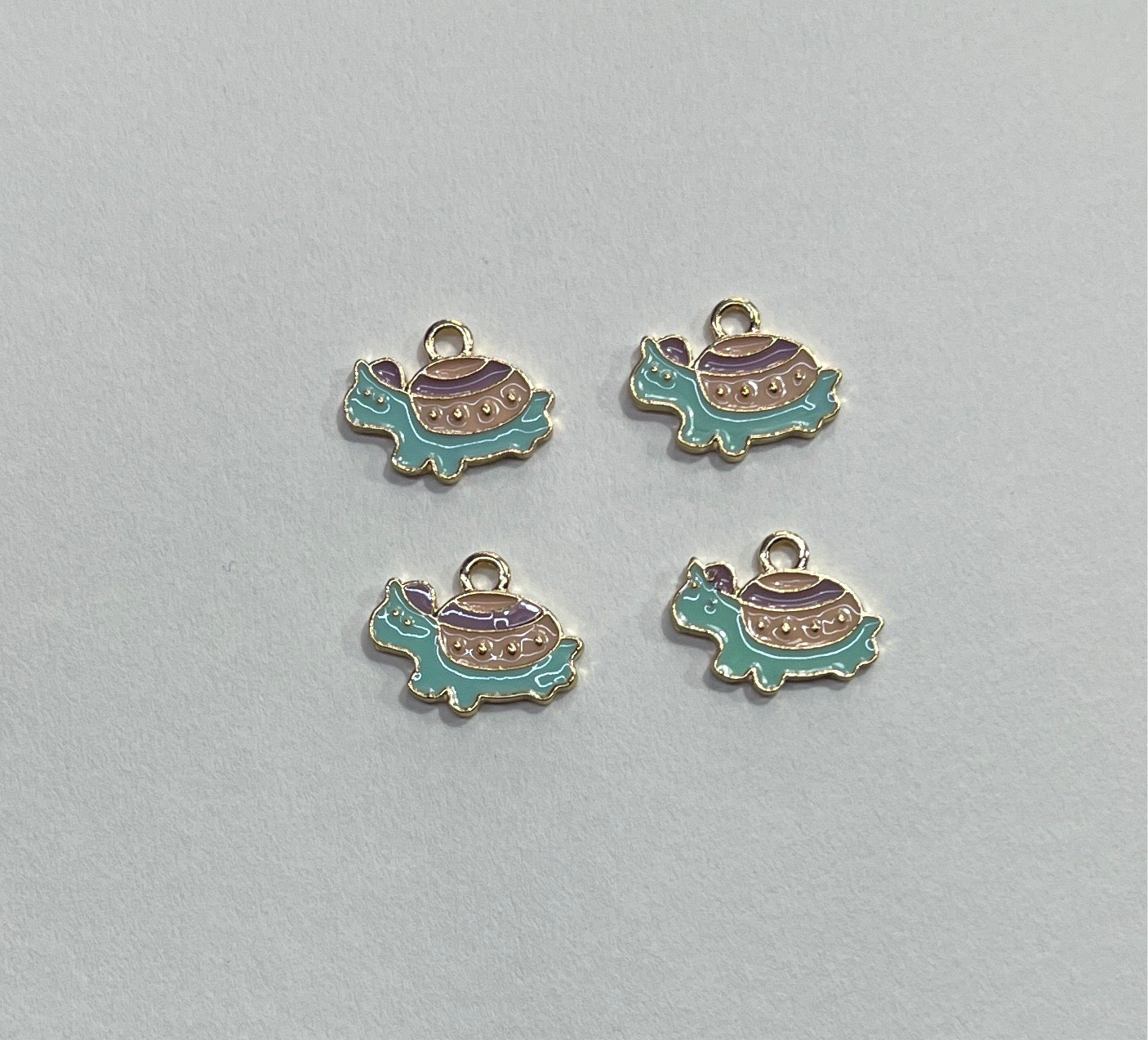 CHARM TORTOISE ENAMEL GP 16MM 4 PC