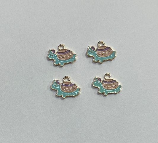 CHARM TORTOISE ENAMEL GP 16MM 4 PC