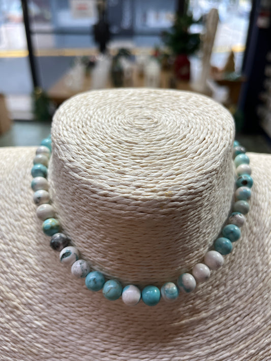 NATURAL MAGNESITE 8MM ROUND TURQUOISE COLOR 1 STRAND