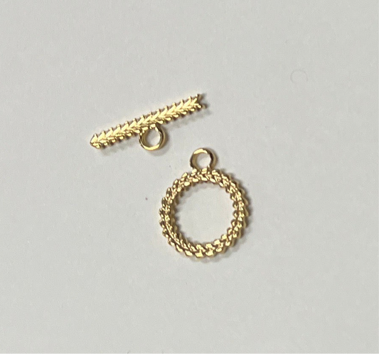 TOGGLE CLASP SST GP 18KT LEAF PATTERN  1 SET