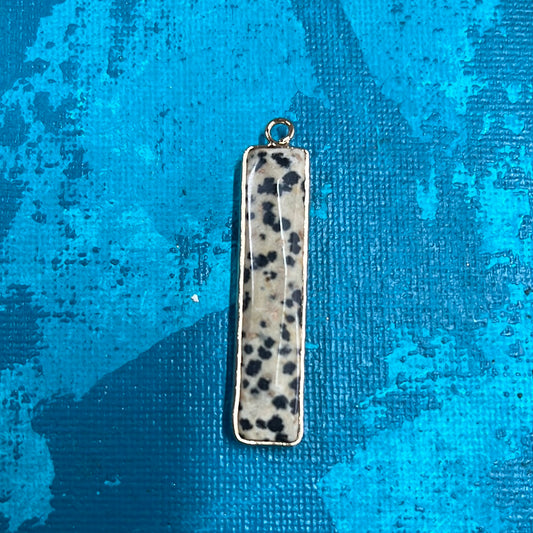 PENDANT DALMATIAN JASPER RECTANGULAR 46 MM 1 PC