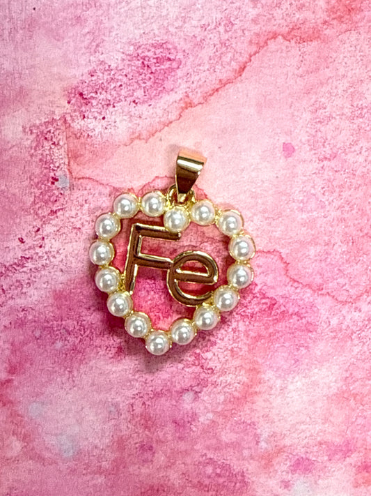 CHARM HEART WITH FE GOLD PLATED 18 KT 1 PC