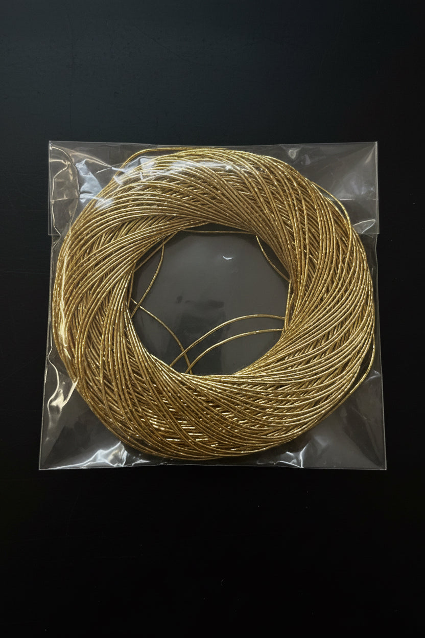 METALLIC THREAD 1 MM GOLD OR SILVER SOLD PER 25 YARDS