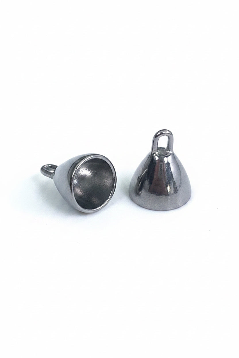 CORD END BELL CAP STAINLESS STEEL  PLATED 2 PC