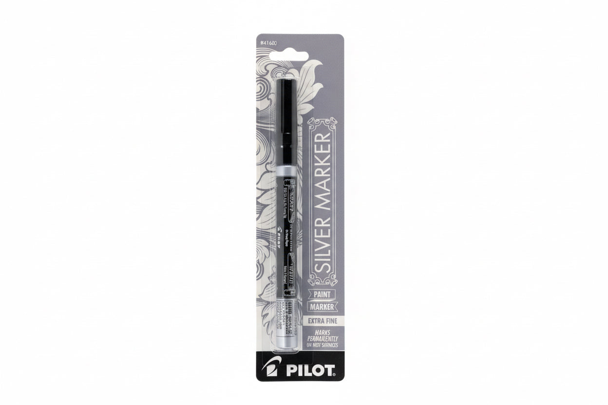 PILOT MARKER EXTRA FINE SILVER CARDED