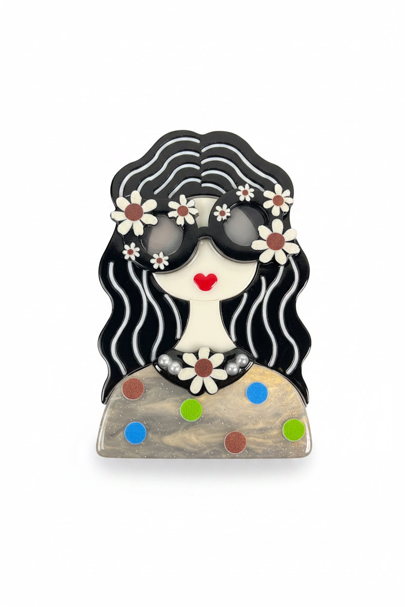 PIN GIRL WAVY BLACK HAIR