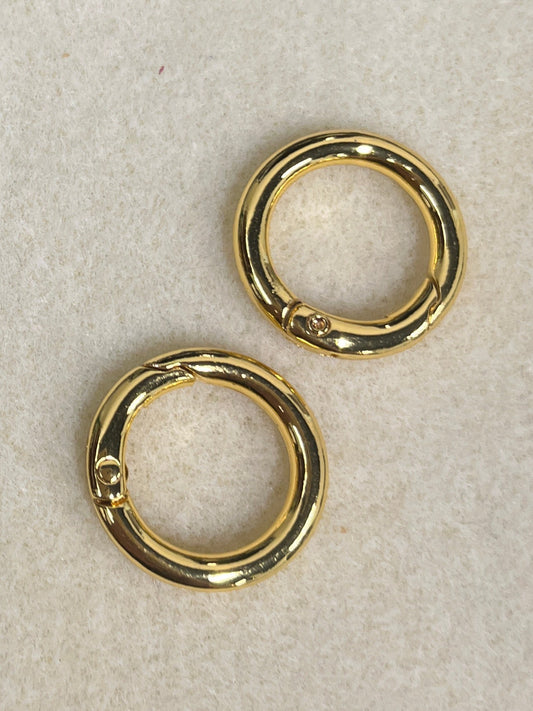 SPRING RING CLASP GOLD PLATED 18 KT  25X4MM 1 PC