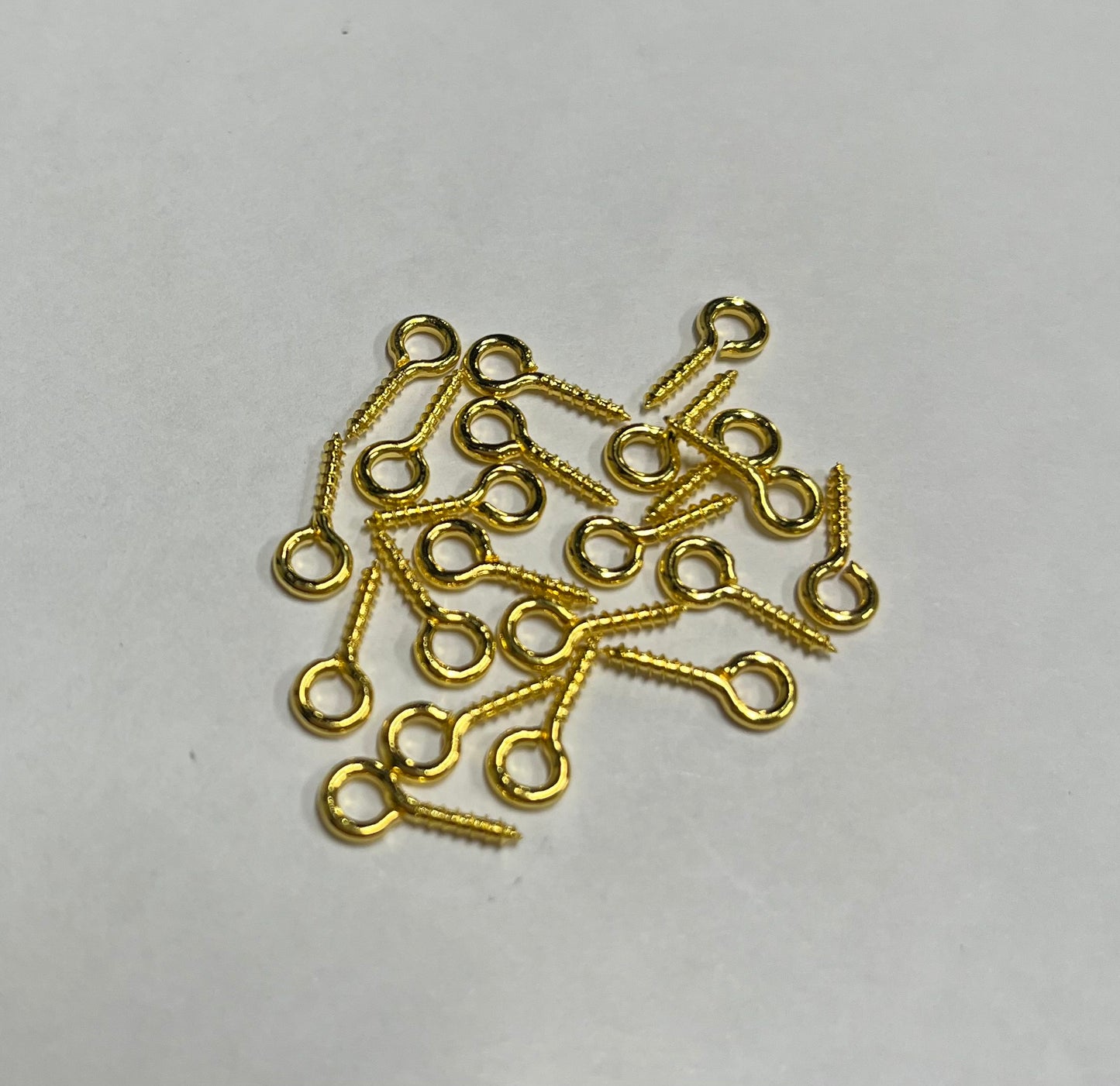 SCREW EYE HOOKS GOLD. 10 pcs