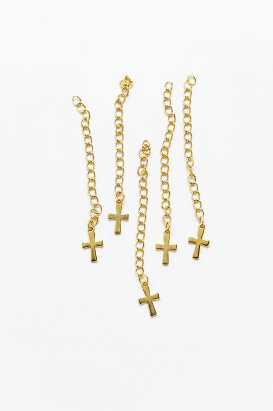CHAIN EXTENDER WITH CROSS STAINLESS STEEL 63 MM 5 PC