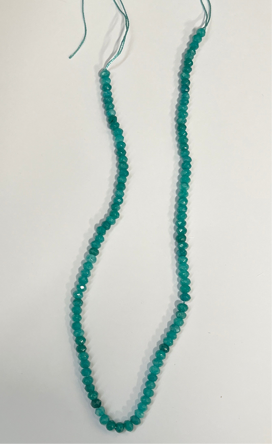 MALYSIA JADE RONDELLE 4X2MM DARK CYAN 1 STRAND