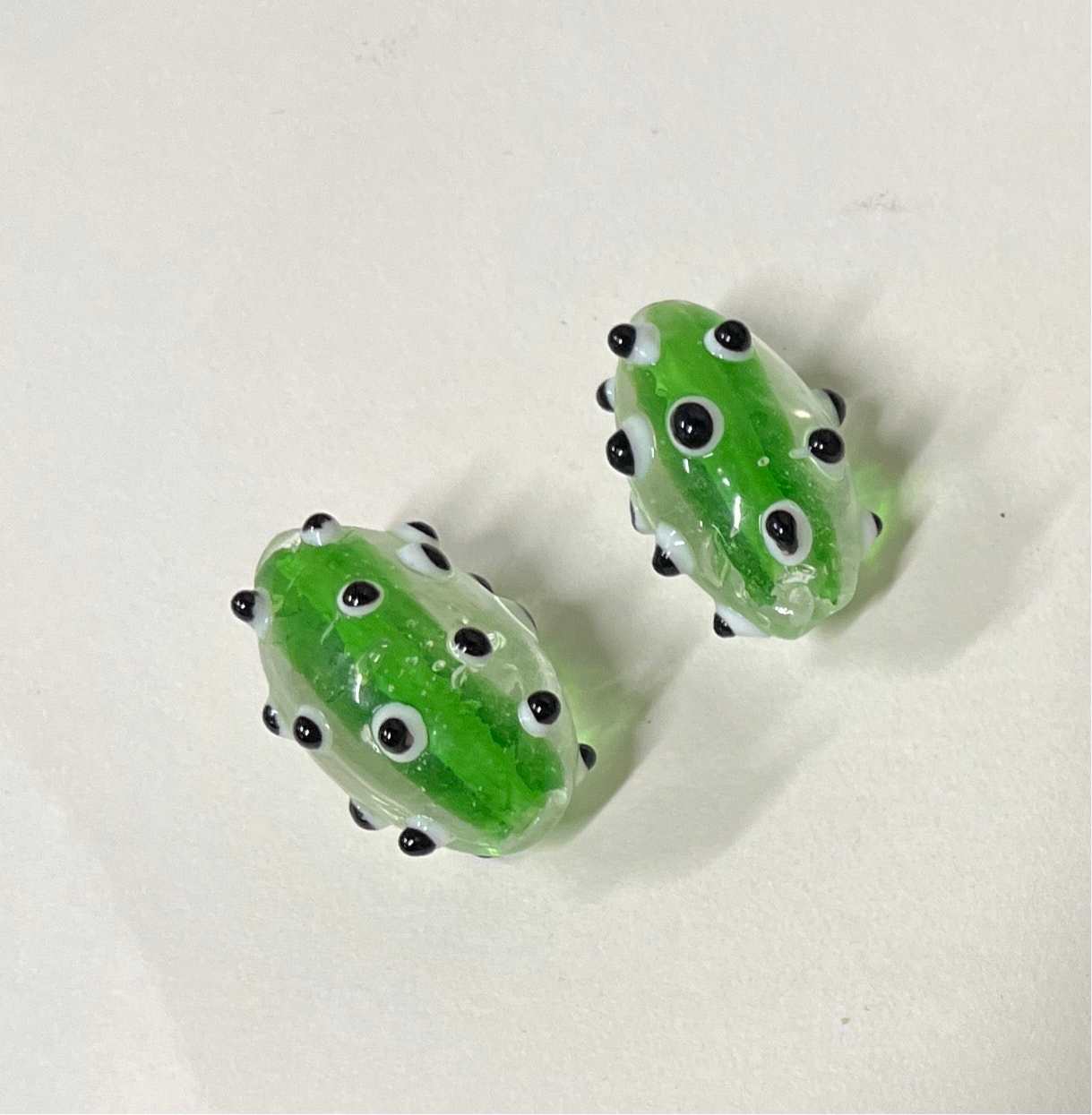 LAMPWORK CYLINDER BLACK DOTS