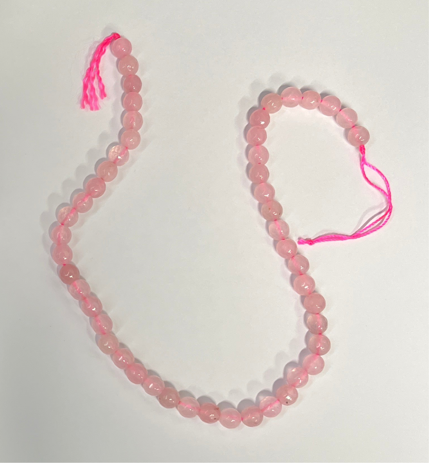 WHITE JADE ROUND 8MM PINK  1 STRAND