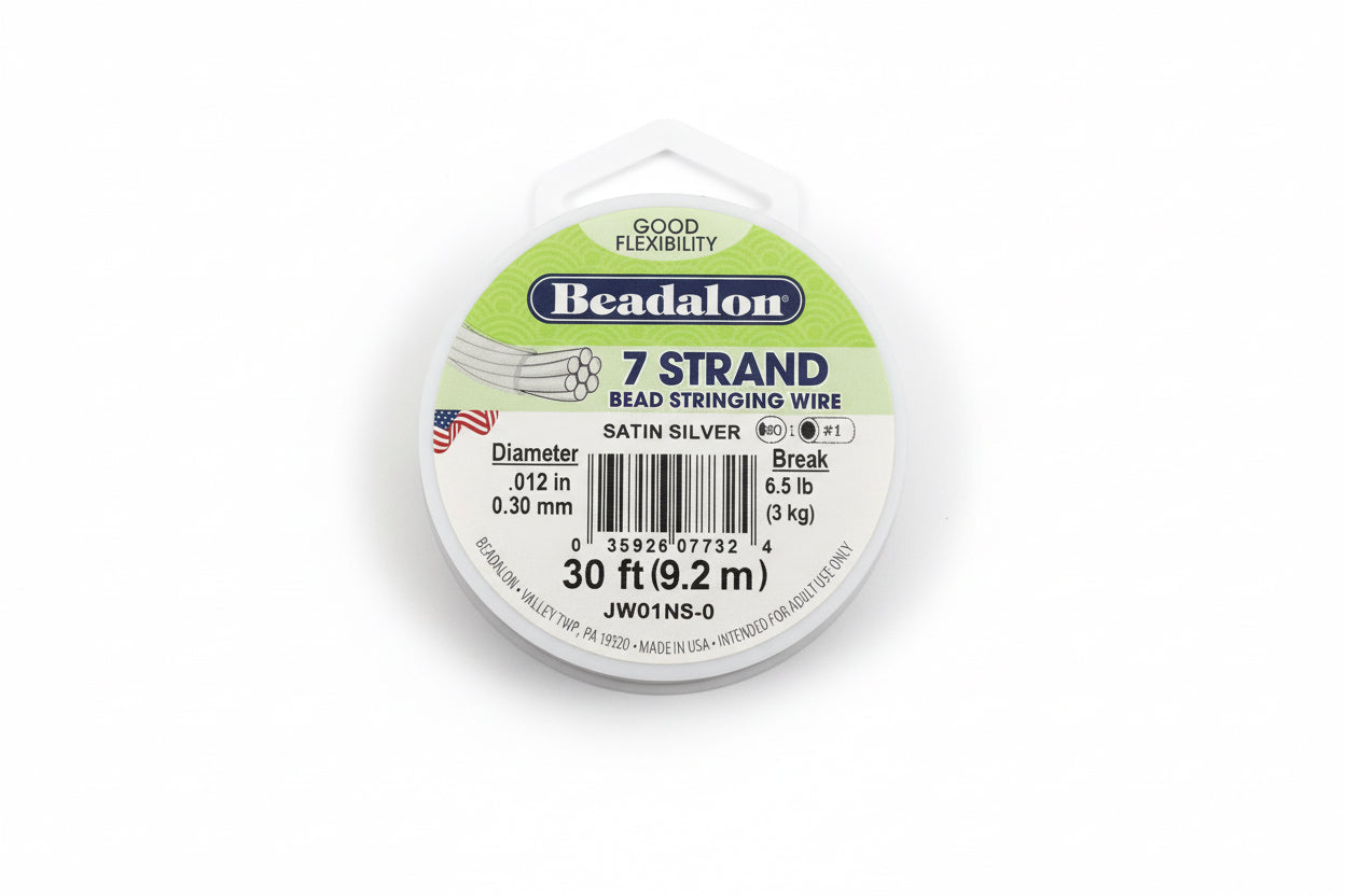 BEADALON SATIN STRINGING WIRE 0.12 - 30 ft
