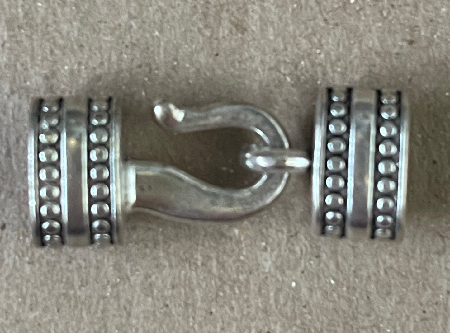 CLASP HOOK With cord ends OVAL HOLE PEWTER 1 SET