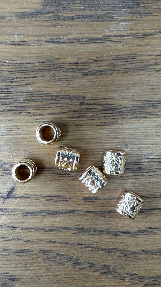 FLOWER TUBE 9MM GOLD  2 PC