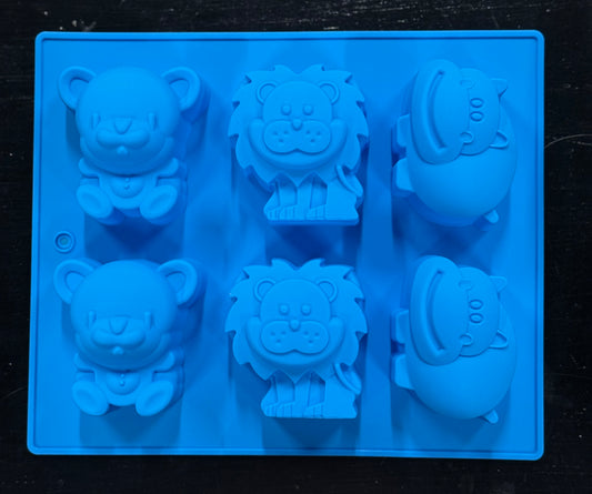 MOLD SILICONE 6 ZOO ANIMALS