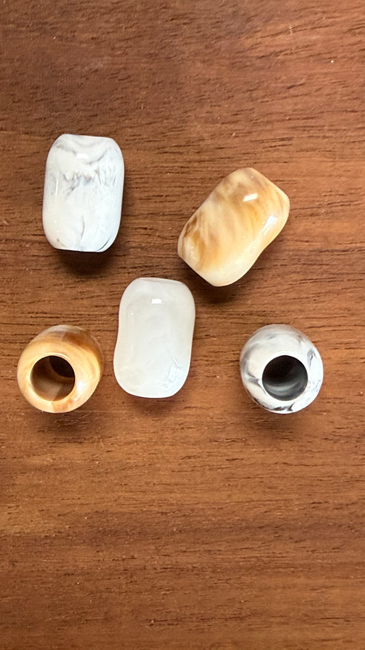 BARREL BEAD 13X18MM ACRYLIC MARBLED MULTI 2 PC