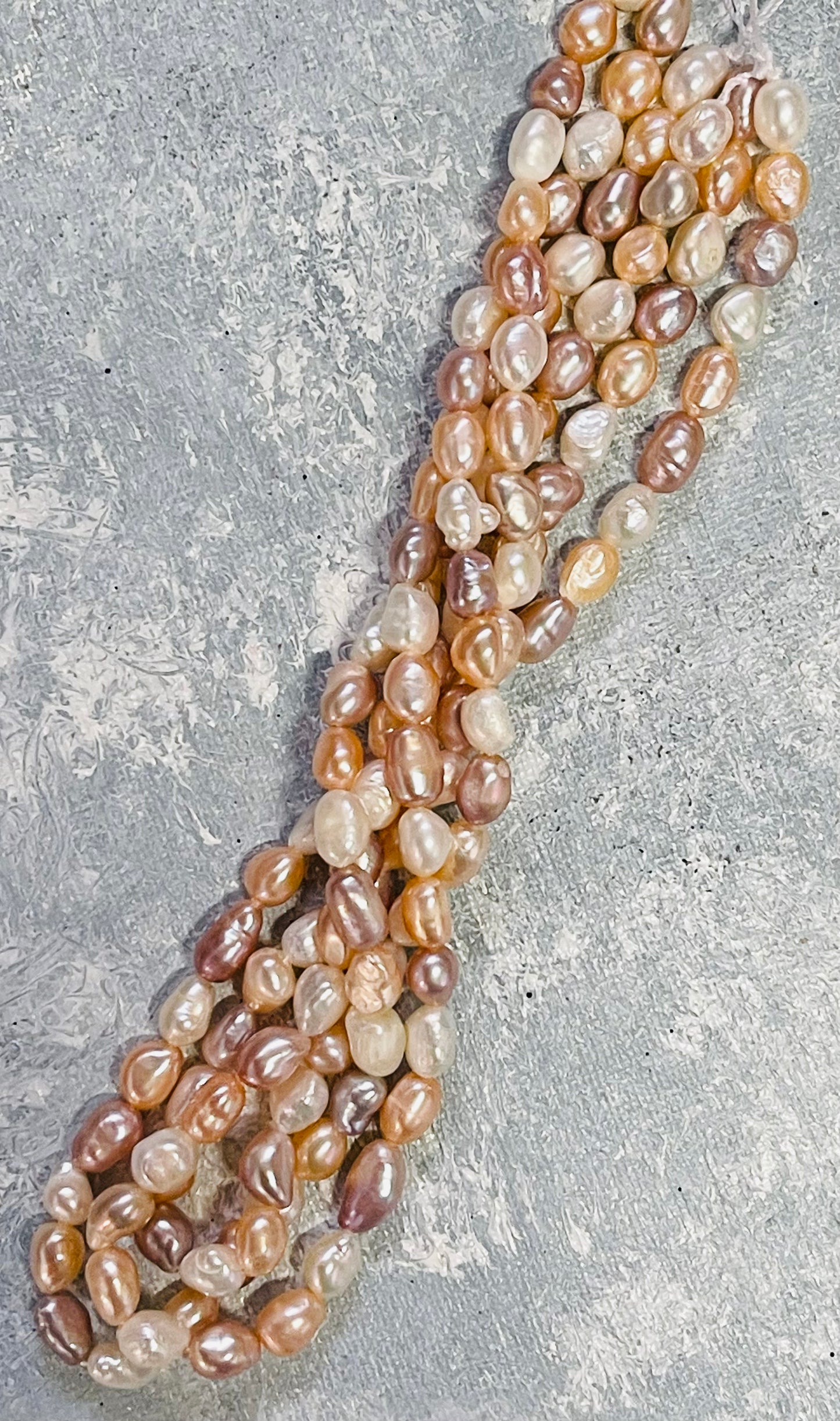 FRESHWATER PEARL MIX PINK, TAN, CREAM 5-8MM 1 STRAND