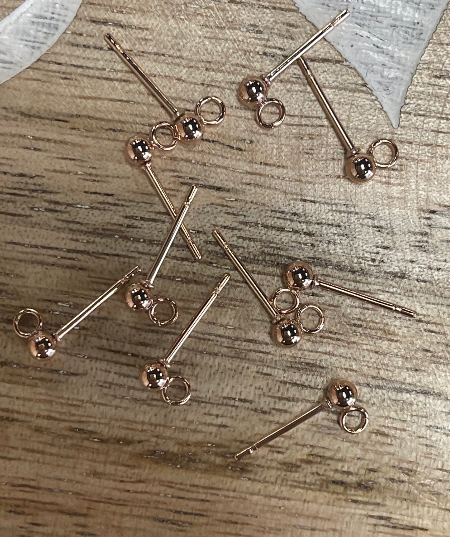 EARRING STUD SST ROSE GOLD 14X3MM