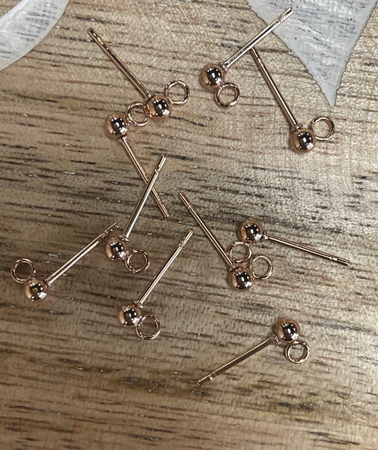 EARRING STUD SST ROSE GOLD 14X3MM