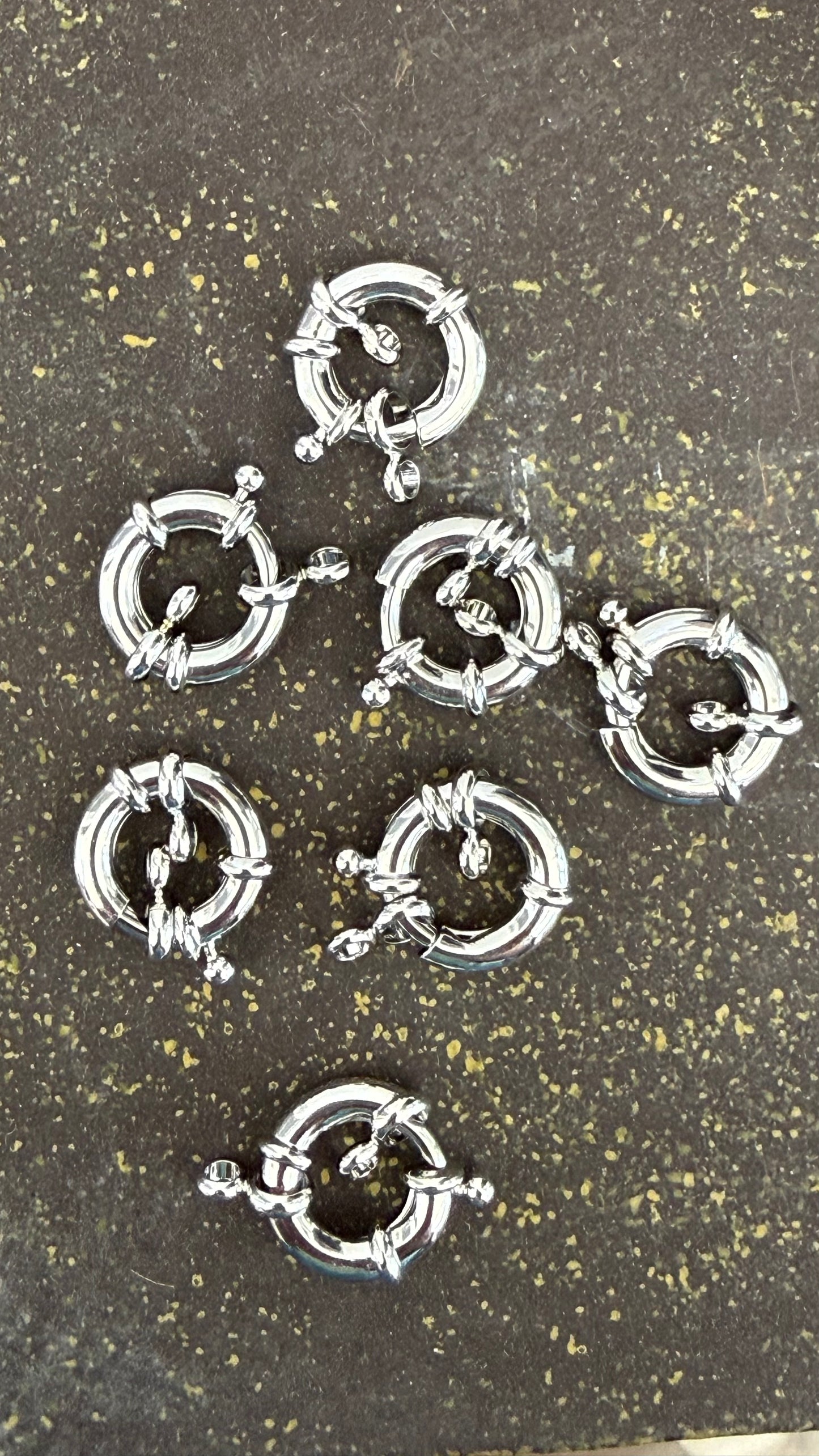 SPRING RING CLASP ROUND 20X17MM PLATINUM 1 PC