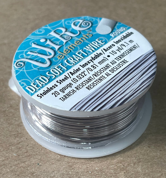 CRAFT WIRE 20GA STAINLESS STEEL 10YD NON TARNISH