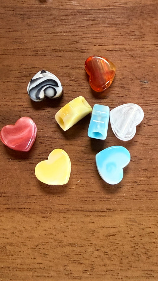 ACRYLIC HEART LARGE HOLE 14MM  2 PC