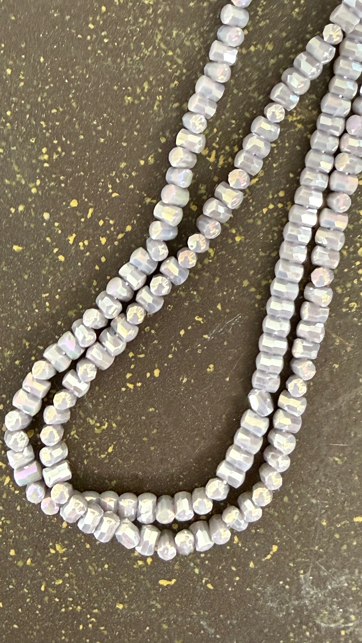 GLASS BEAD 3X5 MM CYLINDER CUT ABOUT 130 BEADS PER 1 STRAND