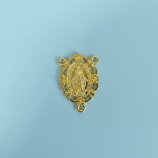 ROSARY CENTER VIRGEN DE LA MILAGROSA GOLD PLATED 1 PC
