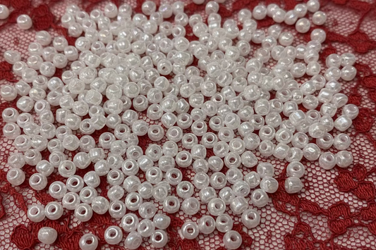 SEED BEAD 6/0 4 MM PEARL WHITE 45GM