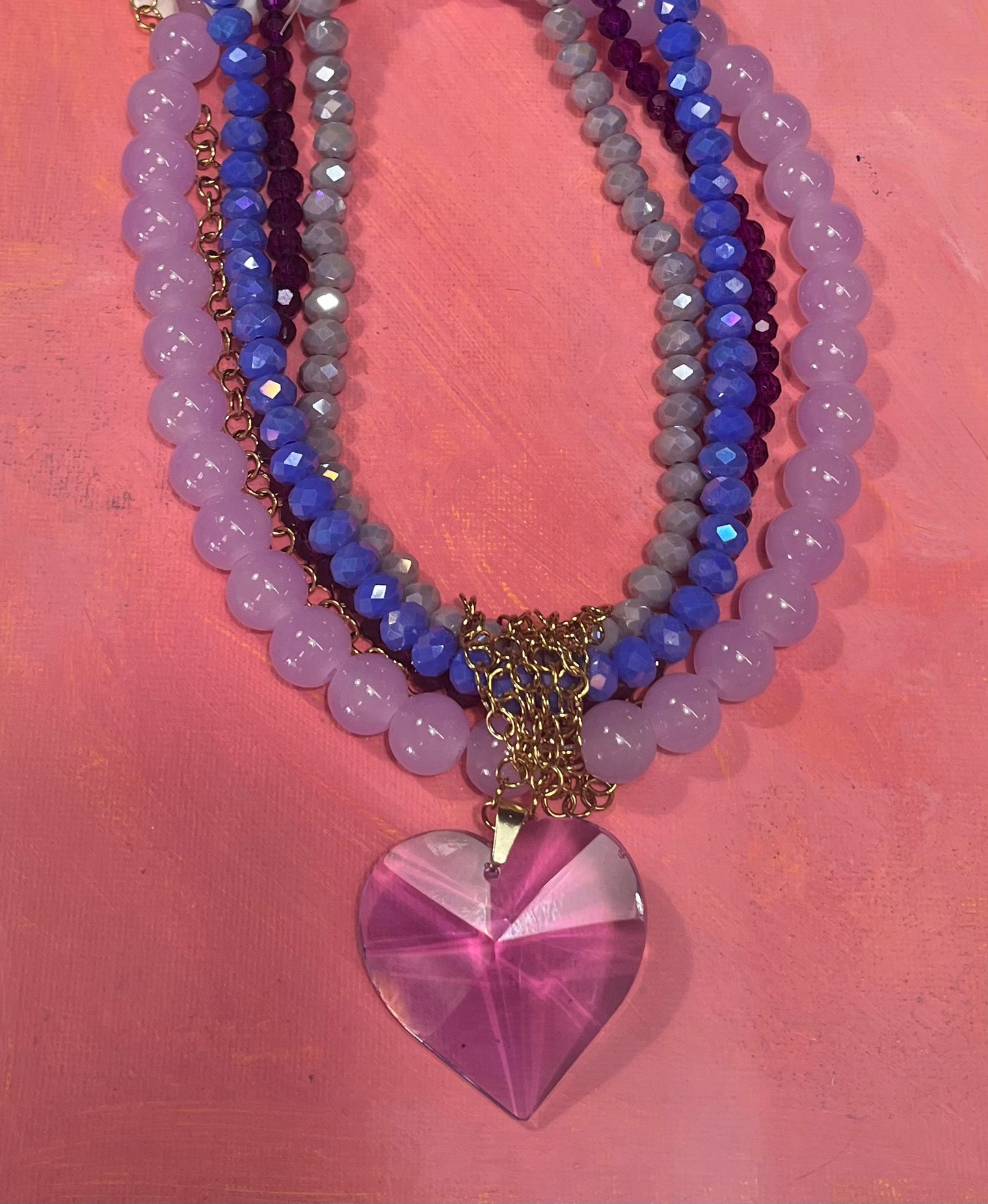 Swarovski violet heart pendant