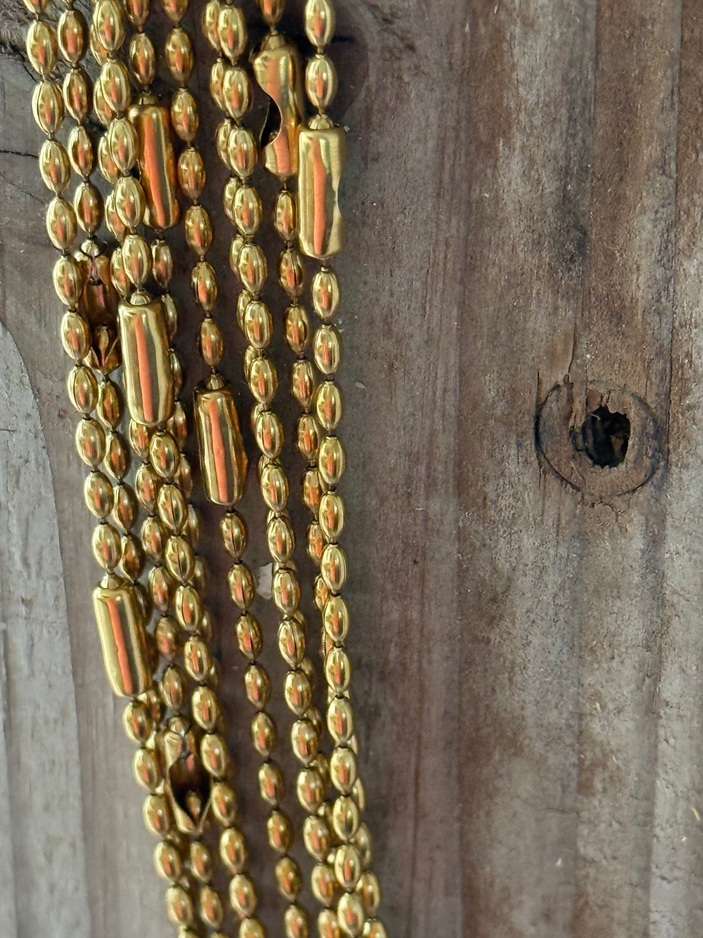 NECKLACE BALL CHAIN OVAL STAINLESS STEEL GOLD PLATE 23.6 INCHES 1 PC