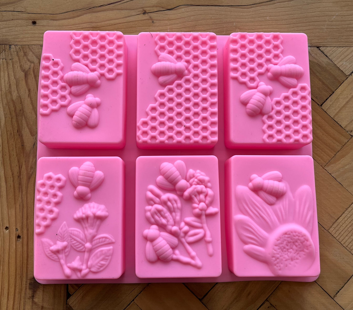 MOLD SOAP BEES THEME ROUND, HEX, SQUARE, RECTANGULAR 1 PC